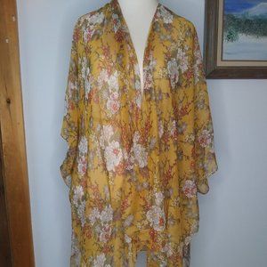 NWOT  beautiful floral  sheer cover up by Mudd